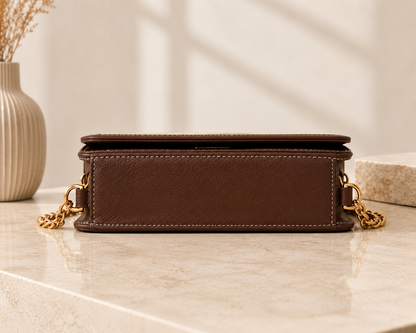 Handcrafted Dried Leaf Leather Crossbody Bag