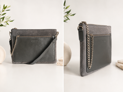 Leather Crossbody & Wristlet Bag
