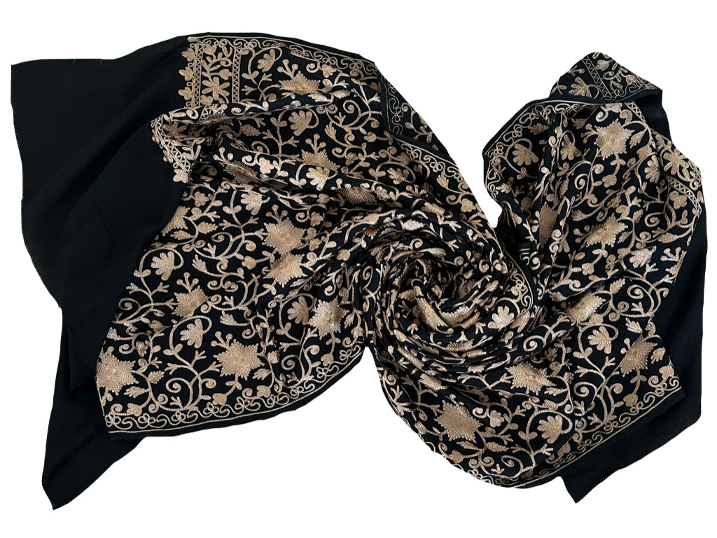 AURUM Embroidered Premium Wool Scarf