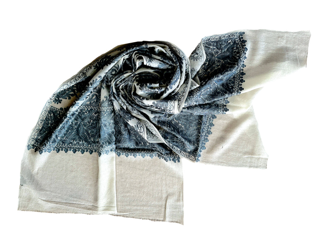 NOBEL Embroidered Premium Wool Scarf