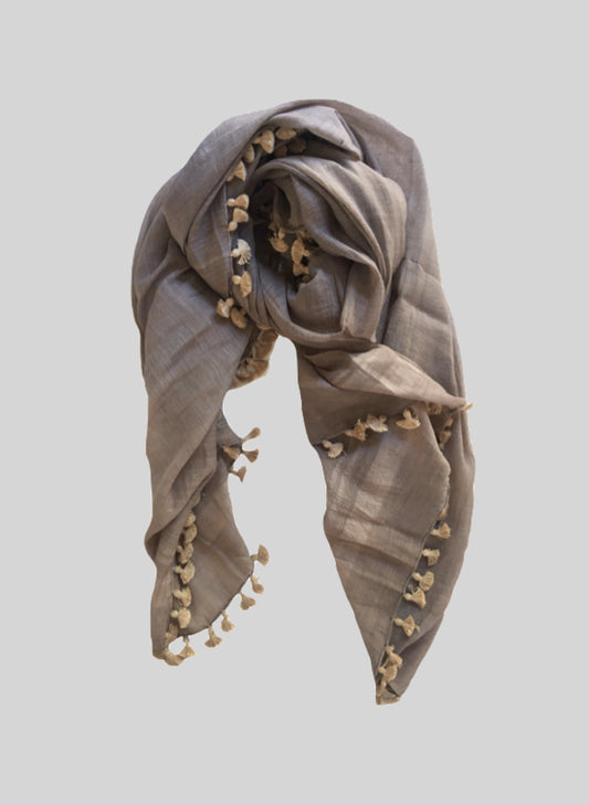 MAYBELLE TASSLES Silk Scarf