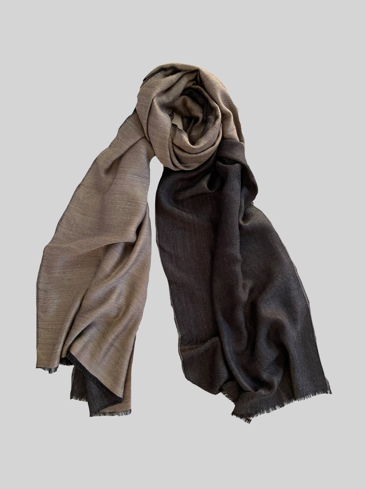 WOVEN Reversible Cashmere Scarf - Brown