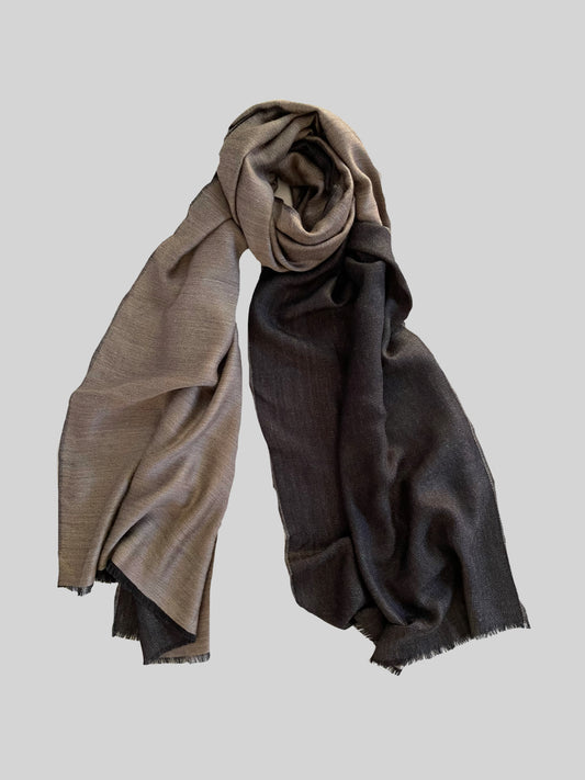 WOVEN Reversible Cashmere Scarf - Brown
