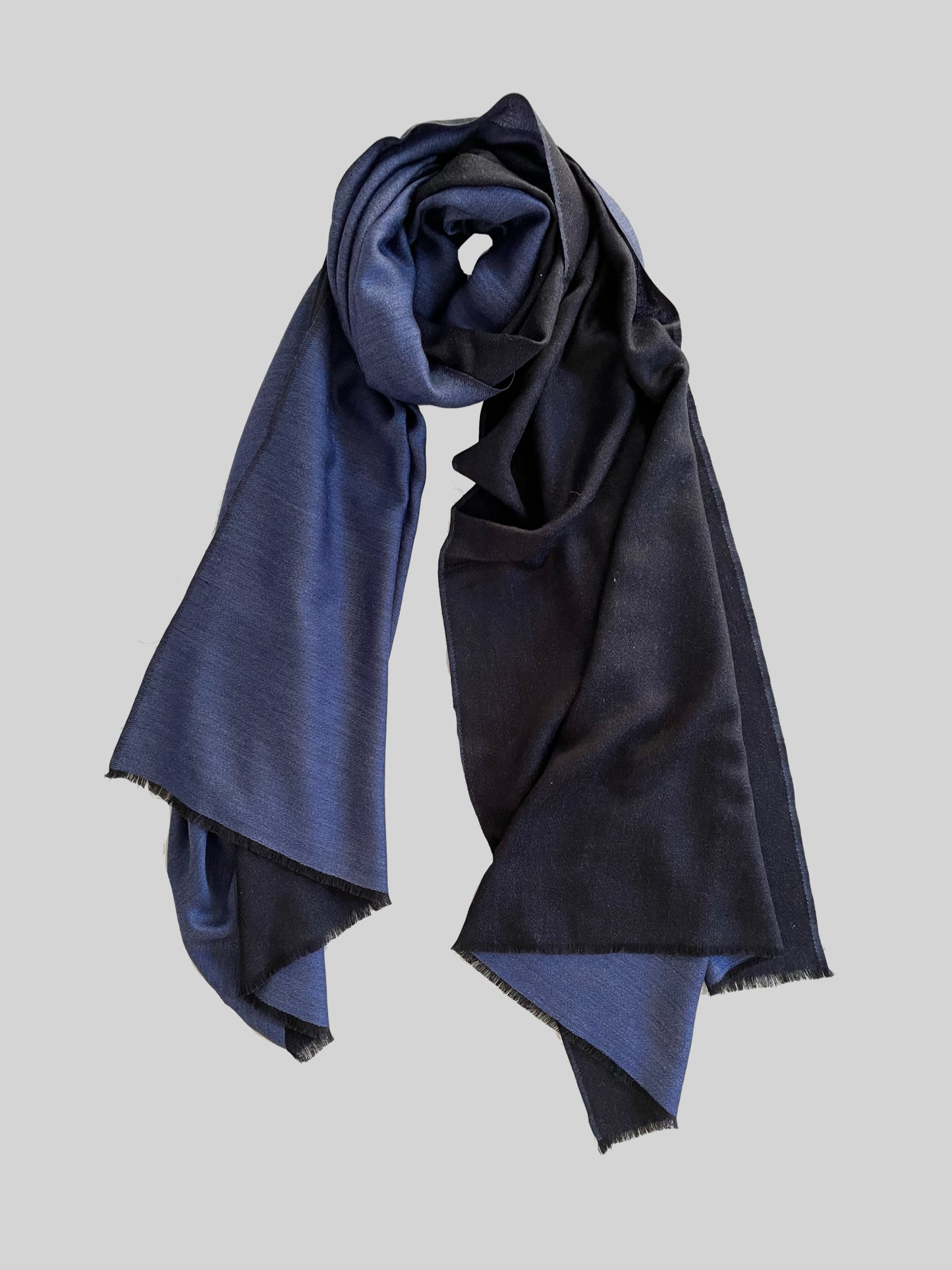 WOVEN Reversible Cashmere Scarf - Blue