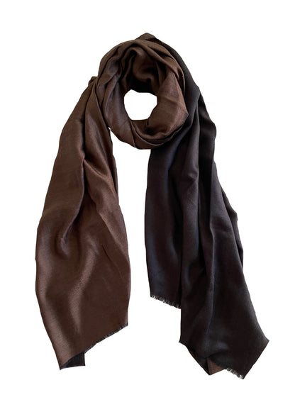 WOVEN Reversible Cashmere Scarf - COFFEE