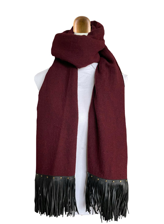 BURGUNDY Wool Scarf