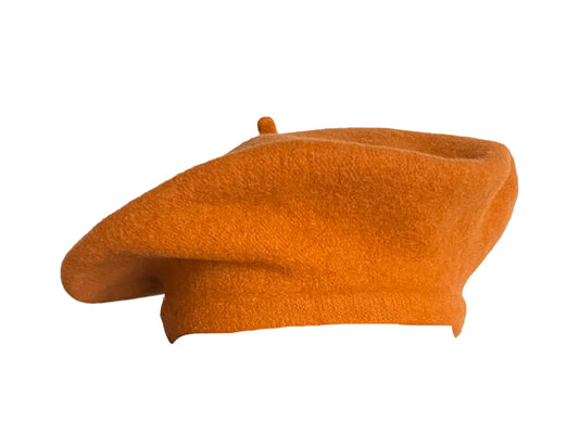 Pure Wool Beret - Burnt Orange