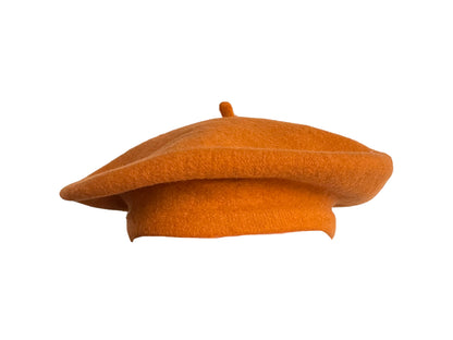 Pure Wool Beret - Burnt Orange