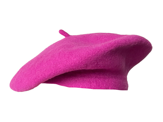 Pure Wool Beret - Fuchsia