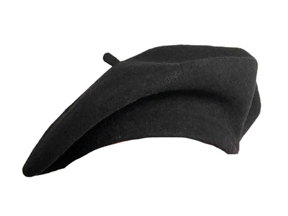 Pure Wool Beret - Black