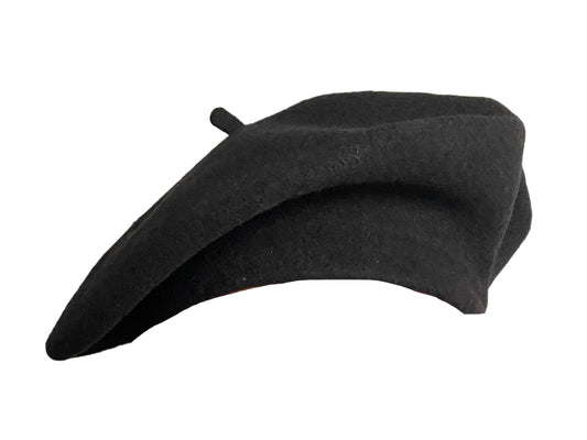 Pure Wool Beret - Black