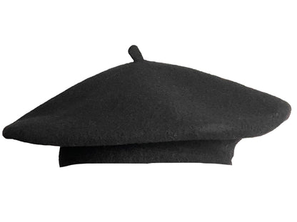 Pure Wool Beret - Black